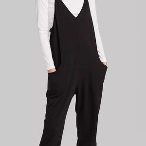 V-Neck Knit Black Jumpsuit